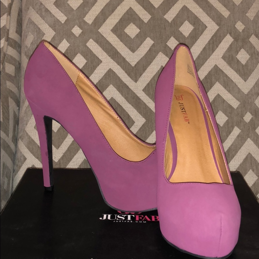 Justfab Purple 5 Inch Heel Platform Pumps!